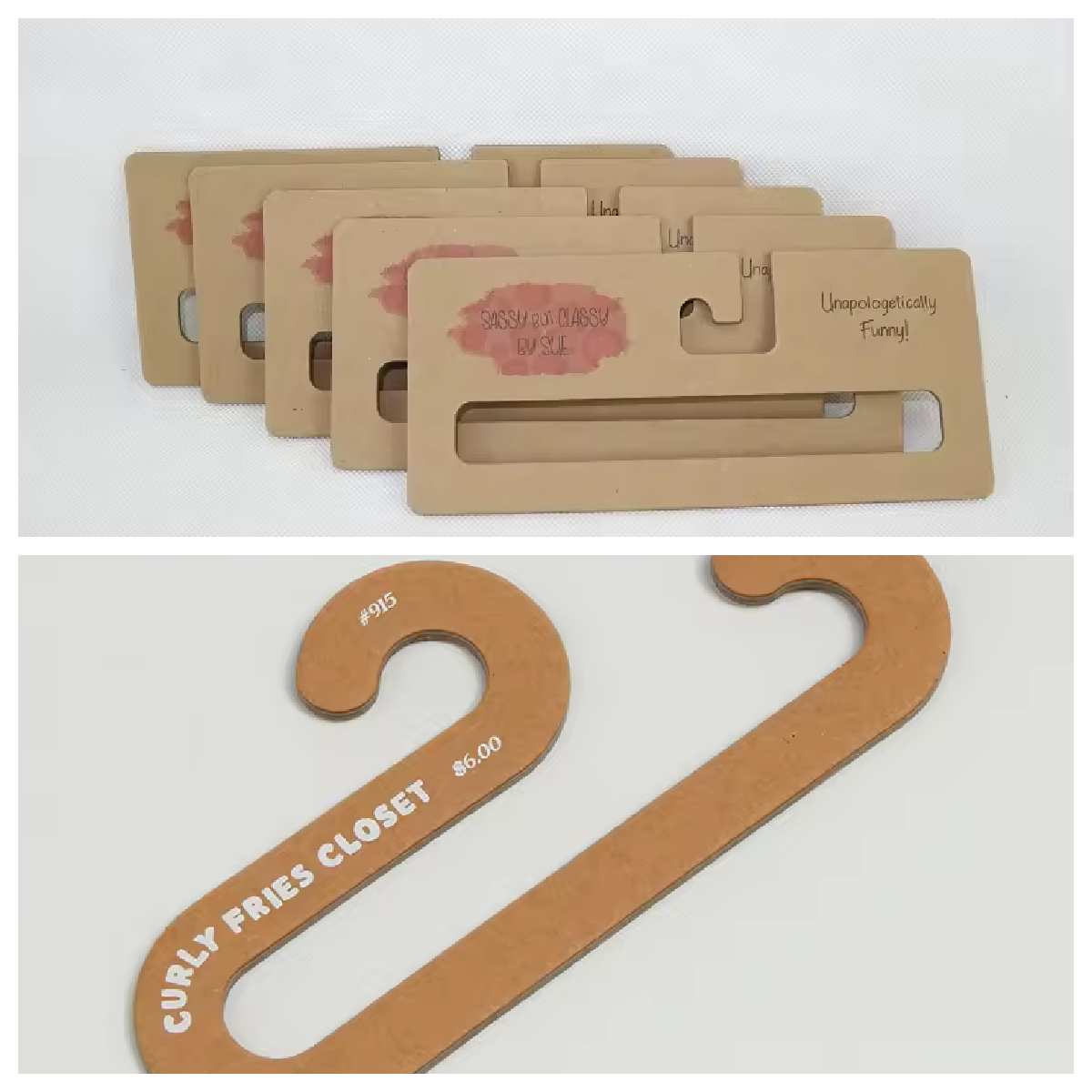 FSC material eco friendly custom recyclable kraft cardboard hangers for scarf towel